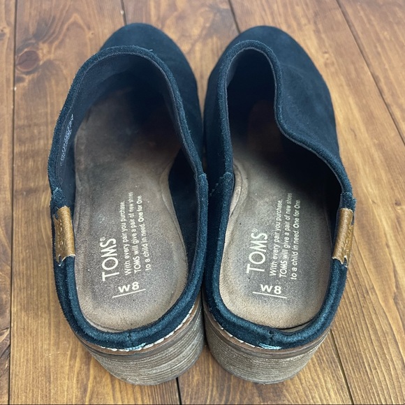 Toms Leila black suede mules size 8 - Picture 4 of 8